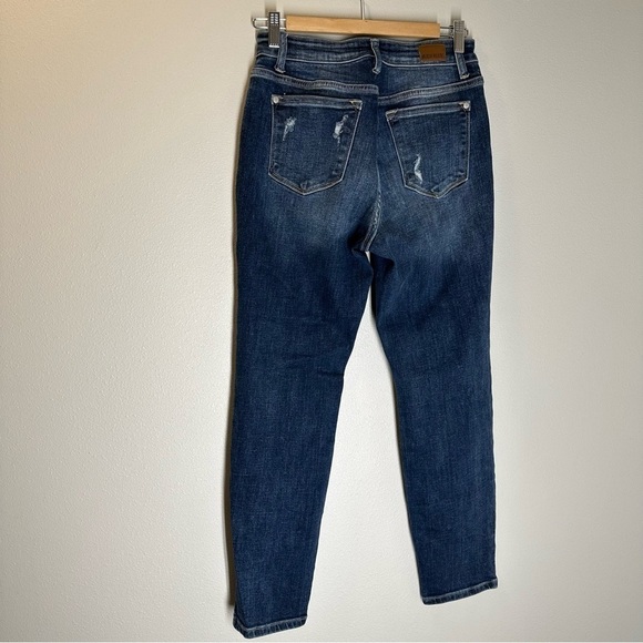 Judy Blue Dark Wash Distressed Boyfriend Jeans Size 27 Women’s High Waisted - Picture 11 of 12